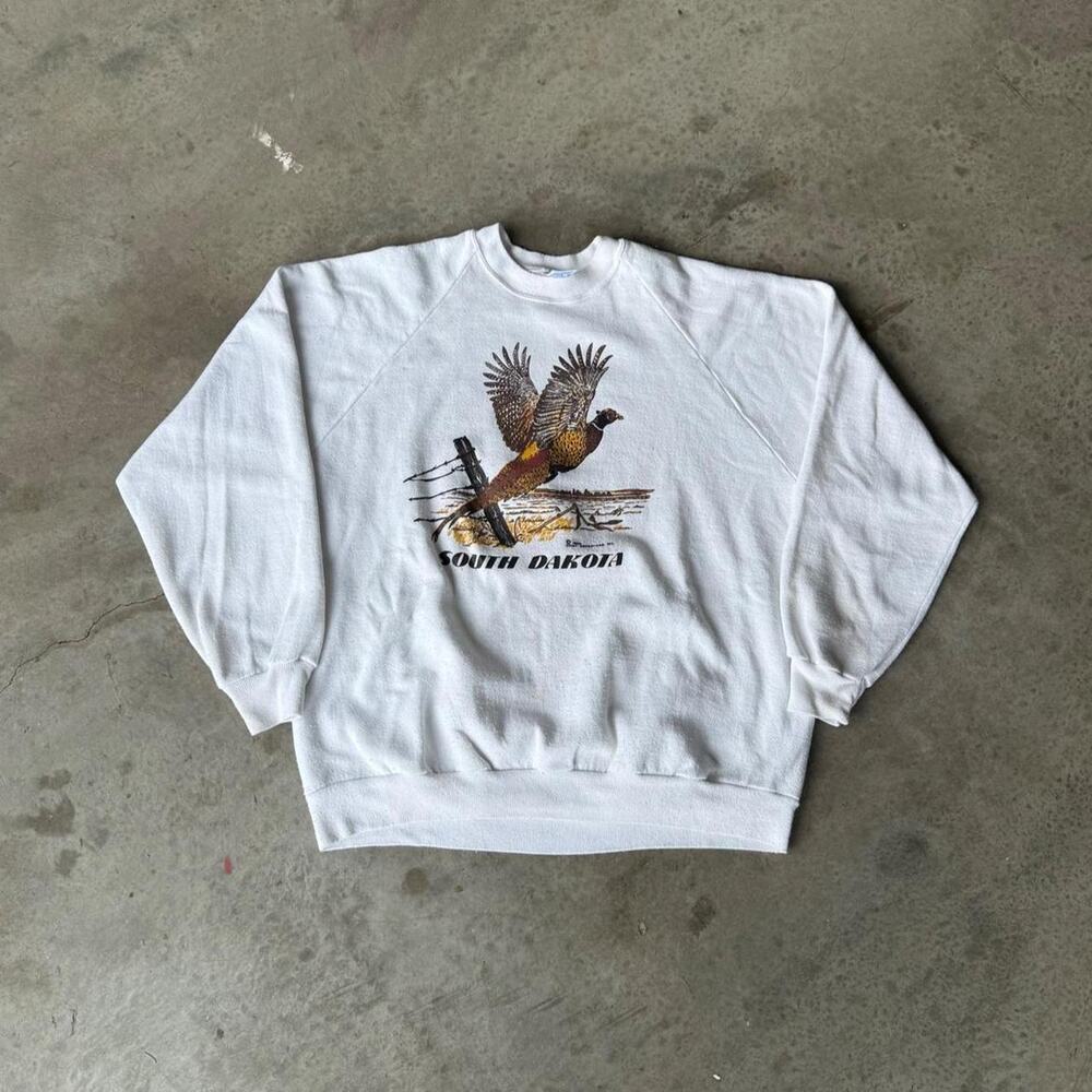 Vintage 80s 90s South Dakota Pheasant Hunting Crewneck Sweatshirt
